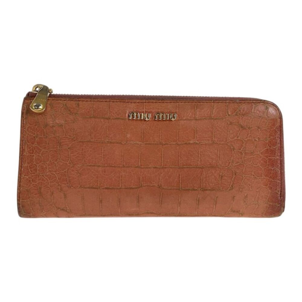 Miu Miu Pink Leather Long Wallet